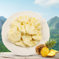Tranches d'ananas entières lyophilisées (FD) avec conservation naturelle, goût sucré, collation fruitée, emballage sous vide, vente en gros