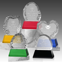 Ensemble de trophées en cristal Noble K9 pour la reconnaissance des réalisations annuelles des équipes d'entreprise, de vente, de charité, avec base personnalisée pour exposition et souvenir