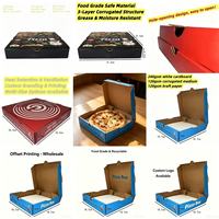 Boîte à pizza carrée blanche en carton ondulé, écologique et résistante à la graisse, avec doublure en papier, impression offset, boîte à emporter alimentaire sécurisée, 7-16 pouces