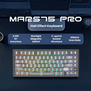 <span class=keywords><strong>Clavier</strong></span> de jeu IROK Mars75 Pro CNC en aluminium avec interrupteurs magnétiques, sans fil tri-mode, 8K Hz RT, <span class=keywords><strong>clavier</strong></span> mécanique à effet Hall 0,001 mm - Product Image 5