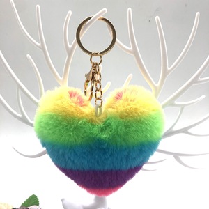Porte-clés en forme de cœur, pompon, pompon, boule, pompon, en peluche, offre spéciale - Product Image 5