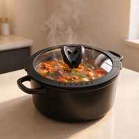 Couvercle de remplacement personnalisable pour casseroles et poêles avec écran couleur et bordure décorative