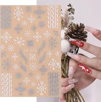 Nail Design Glitter Christmas Snowflake Elk Bell Nail Art Stickers 3D Xmas Tree Winter Nail Stickers