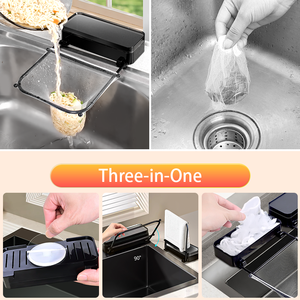 Estantes de Almacenamiento Plegables de ABS para Cocina, Escurridor de Plástico con Ventosas para Fregadero con Colador - Product Image 5