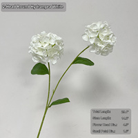 Bunga Hydrangea Buatan HGA Biru 2 Kepala, Ranting Bola Hydrangea Kain 74cm, Buatan Tangan Realistis untuk Dekorasi Pernikahan