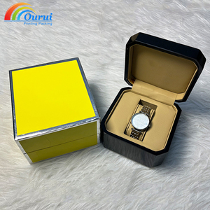 Factory Direct Custom Logo <b>Black</b> Wooden Luxury Watch <b>Box</b>, High Quality Watch Gift <b>Box</b> Set for Men, Brand Watch Packaging Case - Product Image 2