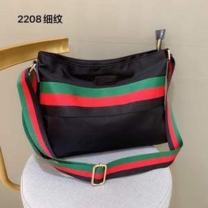 Women's Nylon Cross Body <b>Bag</b> Striped Red Green <b>Black</b> Water Resistant Fashion Shoulder <b>Bag</b> ladies fashion handbags - Product Image 2