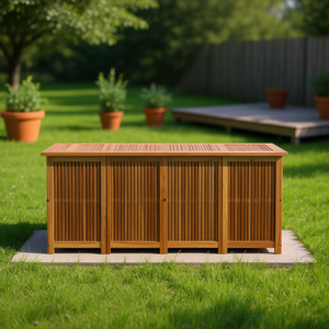 Caja de Almacenamiento para Patio de Madera Maciza de Acacia, 78.7x31.5x29.5 Pulgadas, Accesorio Duradero para Muebles de Exterior - Product Image 2