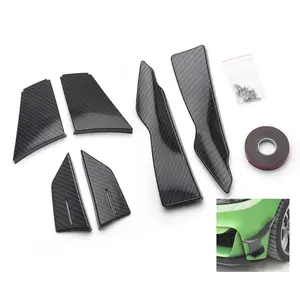 Carbon Fiber Car Front Bumper Lip Side Fin Skirts Spoiler Diffuser Splitter Scratch Protector For BMW 3 Series F80 M3 F82 M4