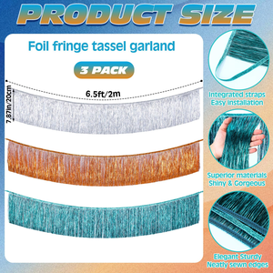 Guirlande de paillettes en feuille métallisée de qualité supérieure, bannière créative en feuille métallisée, décoration pour fête d'anniversaire, mariage, Noël, décoration murale pour la maison - Product Image 4