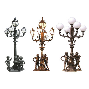 เสาไฟอลูมิเนียมหล่อแบบวินเทจ 3 ดวง สวยงาม เหมาะสำหรับสวนและถนน - Product Image 6