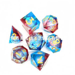 Juego de dados de resina estilo arena líquida afilada para manualidades personalizadas DND RPG juego de escritorio creativo dados de dragón y mazmorra - Product Image 4