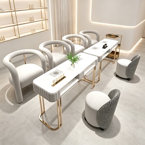 Beauty Salon Professional White Marble Top <b>Nail</b> Table and Chair Set Multi-function <b>Nail</b> Table Beauty Salon Manicure Furniture - Product Image 4