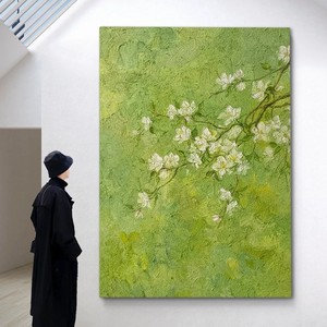 Abstract Floral Textured Oil Painting Green Theme Hand Painted Impressionism Style Living Room Wall Art Decor - Product Image 3