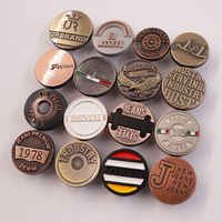Boutons en métal personnalisés en alliage de zinc et laiton, écologiques, avec logo gravé à motif rivet, pour vêtements en jean