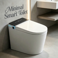 Mini toilette intelligente compacte de 58 cm, chauffage instantané, chasse d'eau par siphon, double circuit d'eau, économie d'eau de 4,8 L pour les petites salles de bain d'appartements