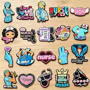 En gros, Breloques décoratives amovibles pour sabots et chaussures à trous, série médicale de dessins animés, thème Journée des infirmières, DIY - Product Image 1