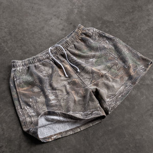 Quần áo đường phố cổ điển cắt và may eo cao có thể điều chỉnh dây rút chạy 100% cotton cắt cây thật và may quần short mồ hôi <span class=keywords><strong>Camo</strong></span> - Product Image 2