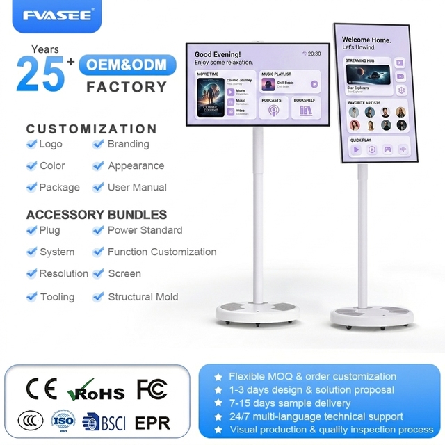 32 Inch 4K Ultra HD Wireless Portable Smart Touch Display With Android 14 WiFi6 Battery System Best Field Demo Outdoor Business
