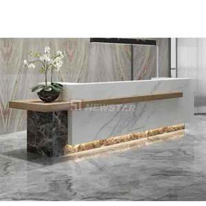 Modern Design Modular Reception Counter Storage Front Office <b>Desk</b> Natural White Marble <b>Small</b> Salon - Product Image 4