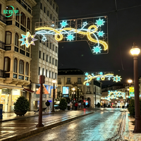 Lampu Motif Jalan Gantung LED IP65 Warna-Warni untuk Festival Natal, Dekorasi Elegan untuk Jalan Komersial