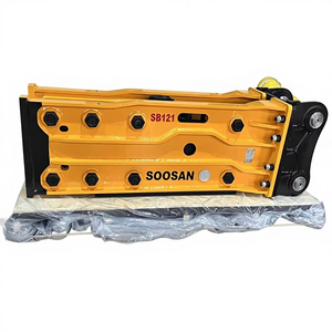 Martillo hidráulico SOOSAN SB121 tipo superior para demolición de rocas, para excavadoras de 28-35 toneladas, accesorios para equipos de construcción. - Product Image 1