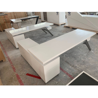 Top vente appartement immeuble aviateur bureau bureau en forme de L exécutif patron PDG bureau Table avec PC Box