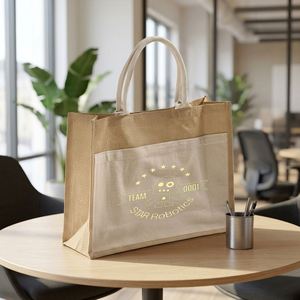 Bolsa de Yute Personalizada al por Mayor para la Academia de Innovación, con Bolsillo Frontal de Lona, Ideal para Impresión, Bolsa de Regalo - Product Image 1