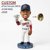 Figurine de baseball personnalisée en résine, statue de célébrité sur mesure pour collection de fans de sport, souvenir en gros