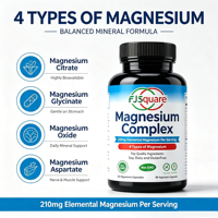 Complément en capsules de magnésium L-thréonate, taurate, glycinate, malate, citrate OEM pour les muscles - Complexe de magnésium en capsules