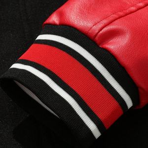 Veste bomber varsity en cuir à manches longues pour homme, avec logo personnalisé, broderie chenille de haute qualité, patchwork, streetwear, hiver - Product Image 4