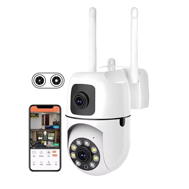 360° Dual Lens Smart Security Camera HD Camera Support 2.4G/5G WiFi Color Night Vision Motion Detection Wireless Camera