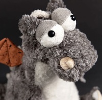 Jouet en peluche dragon mignon - Peluche douce et moelleuse en forme de dragon gris pour enfants, cadeau, décoration de la maison
