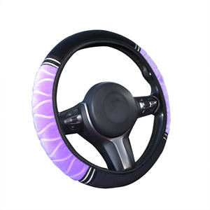 Housse de <span class=keywords><strong>volant</strong></span> de voiture universelle en peluche artificielle, ajustement standard, color-block, antidérapante, résistante à l'usure, pour le commerce transfrontalier - Product Image 5
