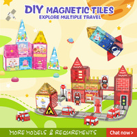 ELI TOYS Juego de Construcción de Cohetes con Bloques Magnéticos, 34 Piezas, 3.75CM, Tamaño Grande, Caja de Plástico Ligera y Portátil, STEM, Construcción Espacial