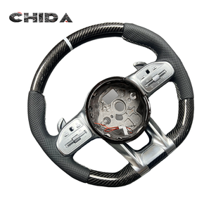 Volante Personalizado de Fibra de Carbono Brillante para <span class=keywords><strong>Mercedes</strong></span> <span class=keywords><strong>Benz</strong></span> 809 W205 C63 W213 E63 GLC G55 GLC300 CLA S300 S320 S500 - Product Image 5