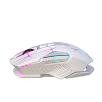 Souris de jeu RGB rechargeable HXSJ T300 2.4G 600mAh pour ordinateurs, rétroéclairée, 7 boutons, optique, filaire et sans fil, prix attractif