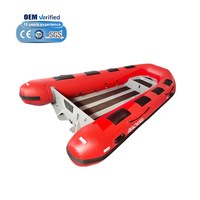Bateau pneumatique à coque en aluminium UT420 de couleur rouge, en Hypalon, 420 cm