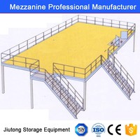 Plateforme de mezzanine en acier à 2 niveaux durable et personnalisée avec revêtement en poudre pour le stockage en entrepôt industriel