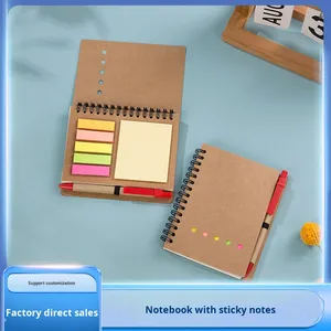 Blocco Note Adesivo Riutilizzabile e Taccuino a Spirale Piccolo in Carta Kraft Personalizzabile con Logo - Vendita all'Ingrosso - Product Image 2