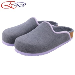 Durable <b>Women's</b> <b>Wool</b> Blend Felt Clogs Contrast Edge Design Slip On EVA Sole Closed Toe <b>Slippers</b> <b>for</b> Autumn Winter Home - Product Image 1