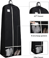 Robe imprimée personnalisée personnalisée Robe de mariage à la mode Couverture anti-poussière Sac à vêtements non tissé réutilisable noir