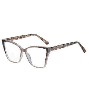 Monture de lunettes œil-de-chat 87221 en TR90 avec branches en acétate, lunettes anti-lumière bleue pour ordinateur, design à motif noir, lunettes de performance - Product Image 2