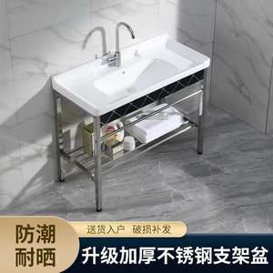 Fregadero de Lavandería de Cerámica Lida, de un Solo Tazón, con Marco de Acero Inoxidable, Superficie Brillante, Independiente, para Cocina - Product Image 5