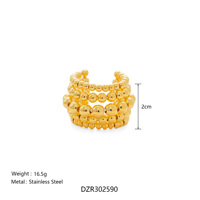 NOUVEAU BOHO SUPER BEAD WEAVE CHUNKY MINIMALISTE DANSEUR GYPSY RING Dazan HOT 18k PVD Plaqué Or Acier Inoxydable Lady BIKINI BIJOUX