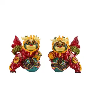 Resin Crafts Auspicious Lion Home Decoration