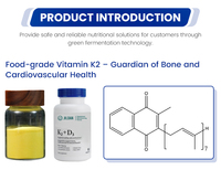 Huile de vitamine K2 MK7 Genegrow de haute qualité 0,2 % Prix d'usine Approvisionnement en vrac Améliorant nutritionnel Ingrédients alimentaires Additifs pour les os