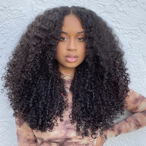 Perruques sans colle en cheveux humains bouclés Birmans, pré-coupées, densité 250%, avec cordon de serrage, perruques frontales en dentelle HD 7x5 pour femmes - Product Image 1