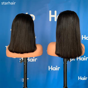 Perruque Courte Bob Transparente HD en Dentelle, <span class=keywords><strong>Cheveux</strong></span> Brésiliens Vison 10 Pouces, Perruque Courte Bob 4x4 avec Fermeture pour Femmes Noires - Product Image 2