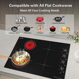 Bouton de contrôle haut de gamme 7800W hybride 4 brûleurs cuisinière avec 4 zones cuisinière électrique plaque de cuisson en céramique <span class=keywords><strong>Vitro</strong></span> intégrée - Product Image 2